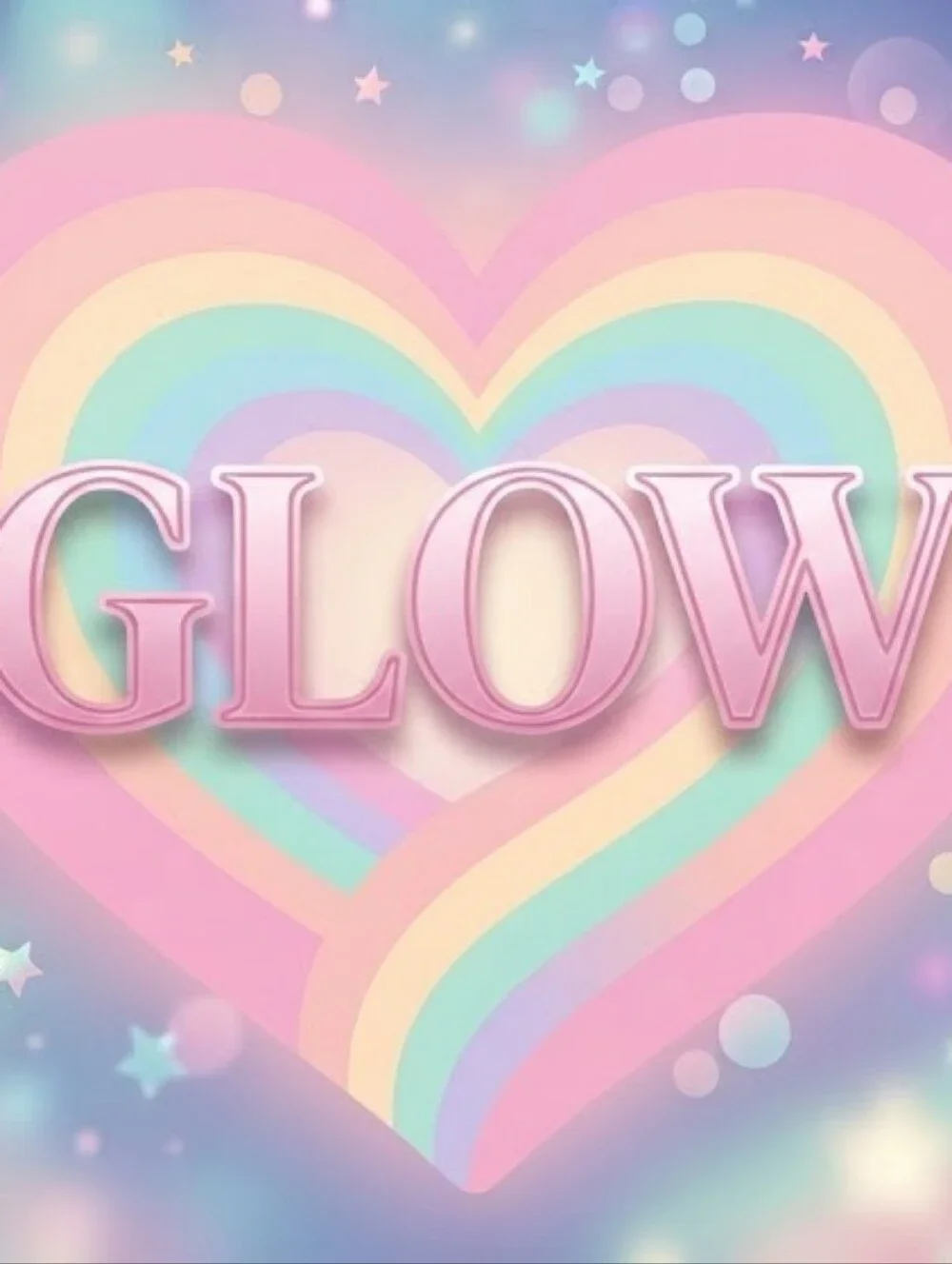 8.5x11 Cardstock Glow Pastel Heart Wall Art Print - Pink